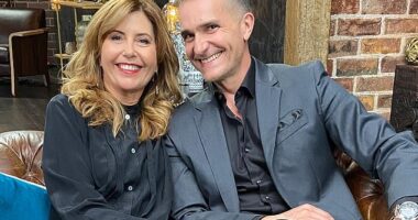 Relationship expert John Aiken, 54, (right) shared a touching tribute to his former Married At First Sight colleague Dr Trisha Stratford (left) on Tuesday