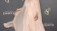The actress showcased her elegance actress in a delicate pastel pink frilly gown with a cape, which she paired with white boots