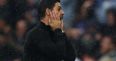 Arsenal boss Mikel Arteta was not a fan of the decision to send Leandro Trossard off