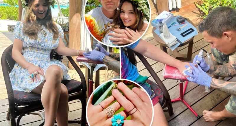 Miles Teller, wife Keleigh tattoo ring fingers for anniversary