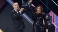 President Joe Biden (left) introduced Vice President Kamala Harris (right) at Saturday night's Congressional Black Caucus Foundation's annual gala in Washington, D.C.