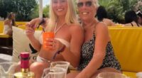 A clip posted by the Gen Z partier, Emma Taylor (left), from Greater Manchester, has gone viral after she revealed several clips out dancing with her 82-year-old grandmother (right)  in Ibiza
