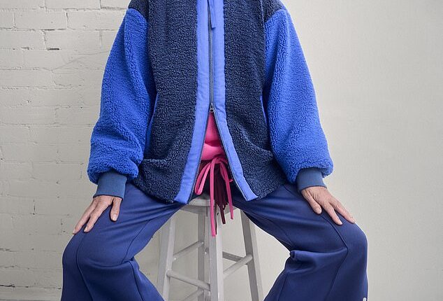 Borg jacket, £30, hoodie, £24, trousers, £22, george.com. Trainers, £80, gola.co.uk. Earrings, £120, byalona.com