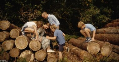The Princess of Wales ' three children played around in nature, laughed up a storm during card games and larked around with a camera in their mother's heartwarming video - as she revealed that her chemotherapy treatment has come to an end