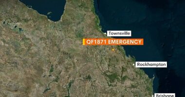 A Qantas plane from Townsville to Brisbane has made an emergency landing in Rockhampton over a potential issue onboard