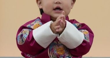 Queen Jetsun Pema of Bhutan has shared two new photographs of her daughter - Sonam Yangden Wangchuck (pictured) - on her first birthday