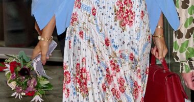 Queen Mary was photographed while attending an event in Copenhagen today, days after her mother-in-law was discharged from hospital after suffering a fall