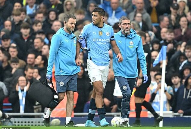 Rodri could miss the rest of the season after suffering a serious knee injury against Arsenal