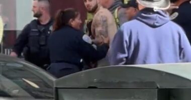 Pearsall was moving slowly during the footage, which was shot from the opposite side of the street. He did not appear to be overly distressed
