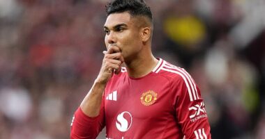 Brazilian midfielder Casemiro struggled in United's 3-0 defeat against Liverpool on Sunday
