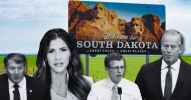 South Dakota Republicans Gov. Kristi Noem, Sen. John Thune, Sen. Mike Rounds, Rep. Dusty Johnson