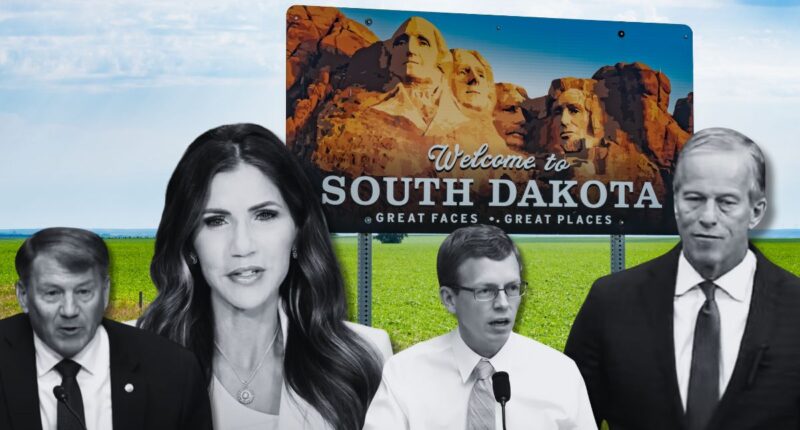 South Dakota Republicans Gov. Kristi Noem, Sen. John Thune, Sen. Mike Rounds, Rep. Dusty Johnson