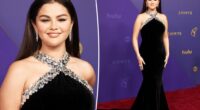 Selena Gomez looks chic in black velvet on Emmys 2024 red carpet