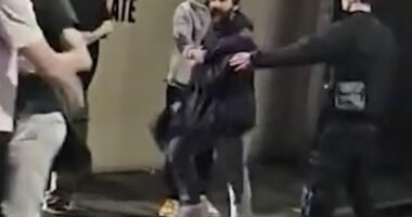 A shocking video has emerged of Shia LaBeouf as he prepares to fight a group of men outside a pub in Edinburgh