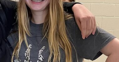 Pictures show Gregg with long, blonde hair prior to her decision to chop it all off on March 13