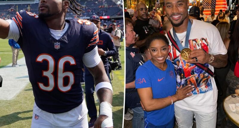 Simone Biles' husband, Jonathan Owens, called 'Mr. Biles' after scoring touchdown