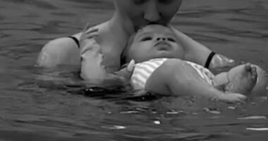 Simone Holtznagel has taken to her social media to post a video of a heartwarming milestone she has shared with her new baby. Pictured