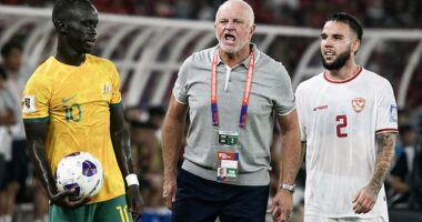 Arnold (pictured centre during Australia's scoreless World Cup qualifying draw with Indonesia this month) is on his way out of the top job he's held since 2018
