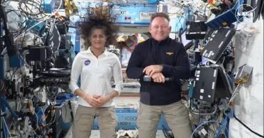 Sunita Williams (L) and Barry 'Butch' Wilmore answered questions live from the International Space Station Friday, where they have been stranded for over three months