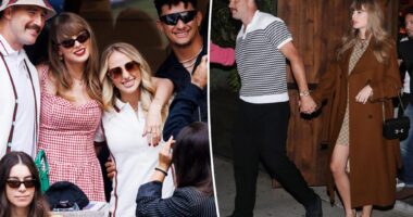 Taylor Swift, Travis Kelce hold hands on Mahomes double date
