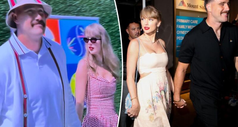 Taylor Swift and Travis Kelce hold hands as they attend the US Open