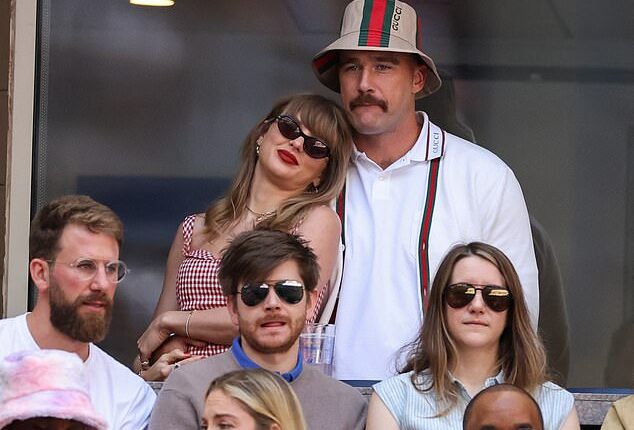 Taylor Swift and Travis Kelce defied fake romance rumours as they put on a loved-up display at the US Open final together in New York City on Sunday