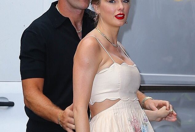 Taylor Swift and Travis Kelce made a stylish pair while attending model Karen Elson's wedding to Electric Lady Studios owner Lee Foster on Saturday