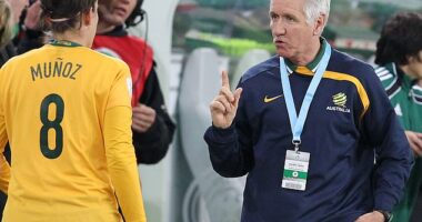 Tom Sermanni (right) is back at the helm of the Matildas as their interim boss after previously spending 10 years in charge of the side