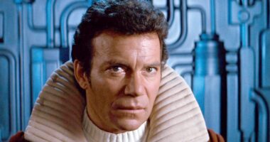 William Shatner as Captain Kirk in Star Trek: The Wrath of Khan