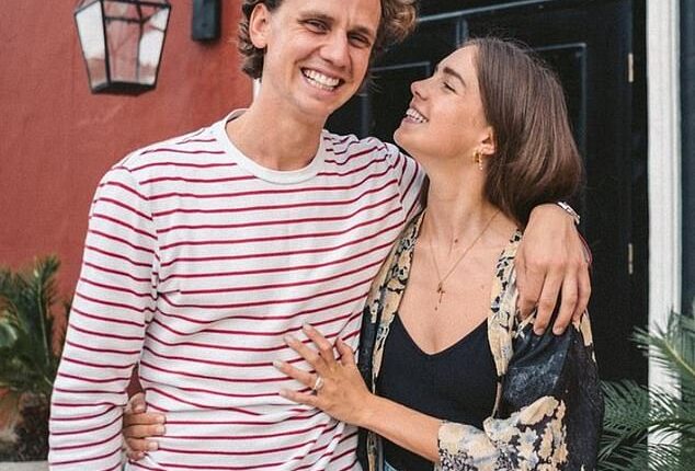 The London-based filmmaker, of Brixton, London, is married to Sarah Warr (both pictured) and is a father-of-one to their baby Frederick Skye Grayling Warr, who is turning two later this month