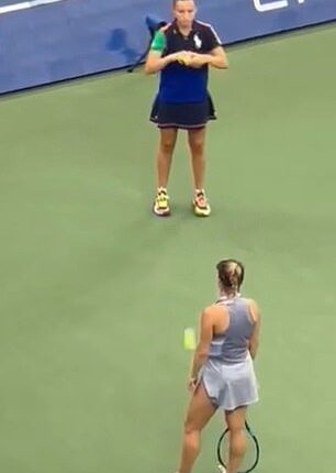 Putintseva ignored the ball girl's attempts to throw the balls towards her
