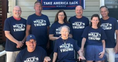 Tim Walz’s Family Backs Trump, Posing in Custom Tees.
