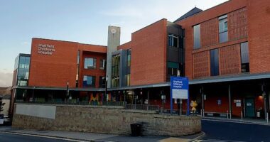 The 20-month-old baby had to be airlifted to Sheffield Children’s Hospital after the fall at around 11am on Tuesday (stock)