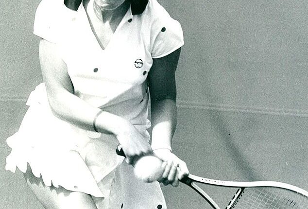 Much like Judy, Nicky Draper (pictured as a young tennis player), 54, has two kids, and helped forge their love of the sport from a young age
