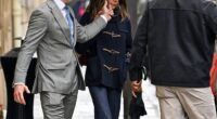 Victoria Beckham braved the rain as she stepped out in Paris ahead of her fashion week presentation in the capital on Friday