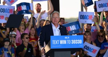Watch live as Democratic vice-presidential candidate Tim Walz campaigns in Pennsylvania