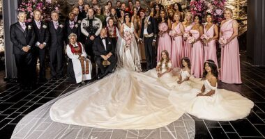 Princess Märtha Louise of Norway and Shaman Durek Verrett shared a photo with their closest family and friends from their wedding on Saturday - but there were some notable absences