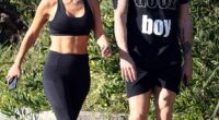 Michael Clarke and his new girlfriend Arabella Sherborne enjoyed a sunny mid-week exercise session on Wednesday