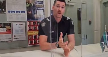 The video posted on X, formerly known as Twitter opened with the man filming his conversation with a police officer behind the counter at Malvern police station