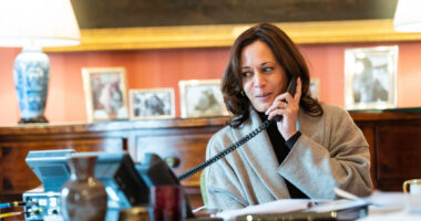Kamala on the phone