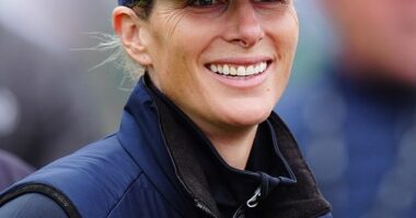 Zara Tindall rocked a casual look on Thursday as she attended the first day of the Burghley Horse Trials in Lincolnshire