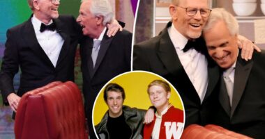 ‘Happy Days’ alums Ron Howard and Henry Winkler reunite at 2024 Emmys