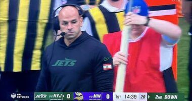Jets head coach Robert Saleh sparked controversy by wearing a Lebanese flag on his sleeve