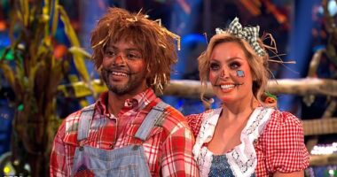Strictly Come Dancing star JB Gill was forced to stand solo for Sunday night's results show after his partner Amy Dowden was rushed to hospital on Saturday night  (pictured on Saturday night's show)
