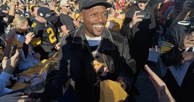 NFL legend Antonio Brown was back in Pittsburgh as part of a voter registration drive. He mingled with fans ahead of the Pittsburgh Steelers v New York Jets game