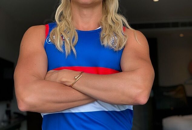 Courtney Act (pictured) looked unrecognisable as she transformed into AFL star Bailey Smith for Halloween over the weekend