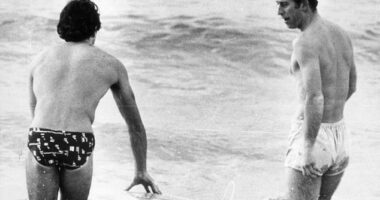 Peter Koutouzis (not pictured) was 15 when he bumped into Charles, then 29, at Sydney 's Bondi Beach in November 1977