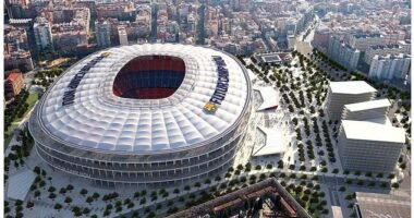 Barcelona revealed stunning new pictures of the re-designed Nou Camp as they confirmed plans to return to the legendary stadium before the end of the season