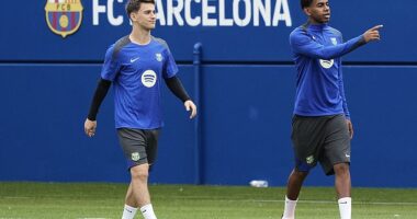 Barcelona are set to bank £5.8million in compensation from FIFA following Gavi's (left) injury last year