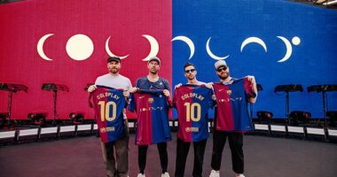 Barcelona will feature Coldplay's Moon Music album logo for on the shirts for El Clasico